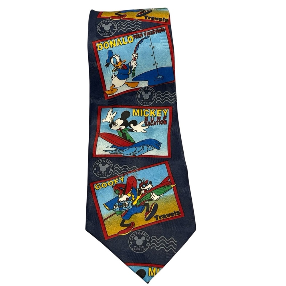 VTG Mickey Unlimited “ Mickey and Friends World Travelers”
Blue Tie 100% Poly